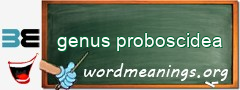 WordMeaning blackboard for genus proboscidea